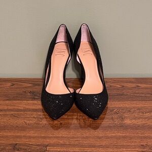 INC International Concepts Women's Black Glitter Heels